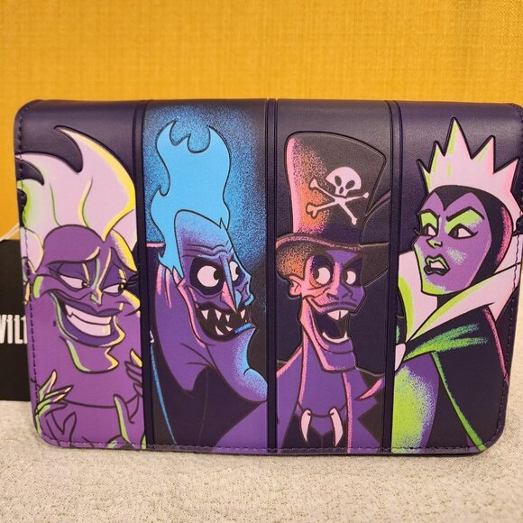 Loungefly Disney Villains in the Dark Crossbody Bag Ursula Evil Queen Hades NEW - Picture 2 of 9